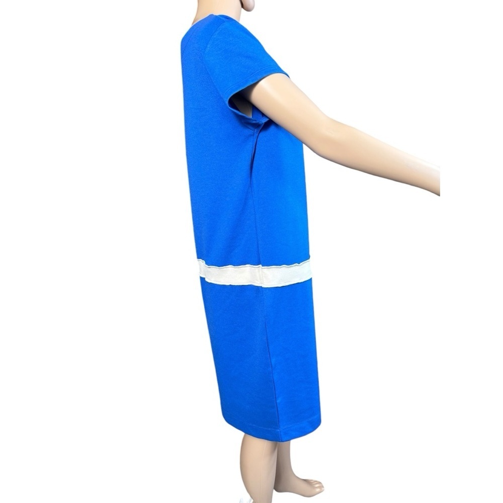 Nwt New 6pm Blue Short Sleeve Viscose Dress Size 46 Us M — image 2 of 8